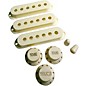 AxLabs Set Of Single Coil Pickup Covers In Modern Spacing (52/50/48), Two Switch Tips, And Three Knobs (Gold Lettering) Vintage White thumbnail