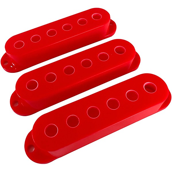 AxLabs Set Of Single Coil Pickup Covers In Modern Spacing (52/50/48) Red