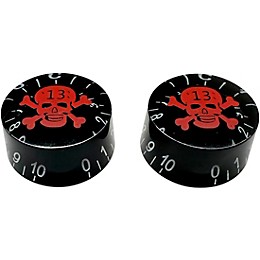 AxLabs Black Speed Knob With Skull Graphic - 2 Pack Black/Red