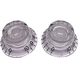 AxLabs Left Handed Bell Knob (Black Lettering) - 2 Pack Clear