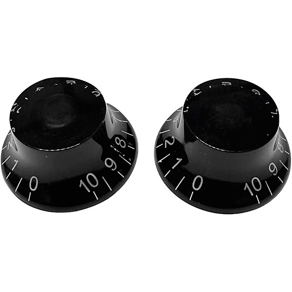 AxLabs Left Handed Bell Knob (White Lettering) - 2 Pack Black