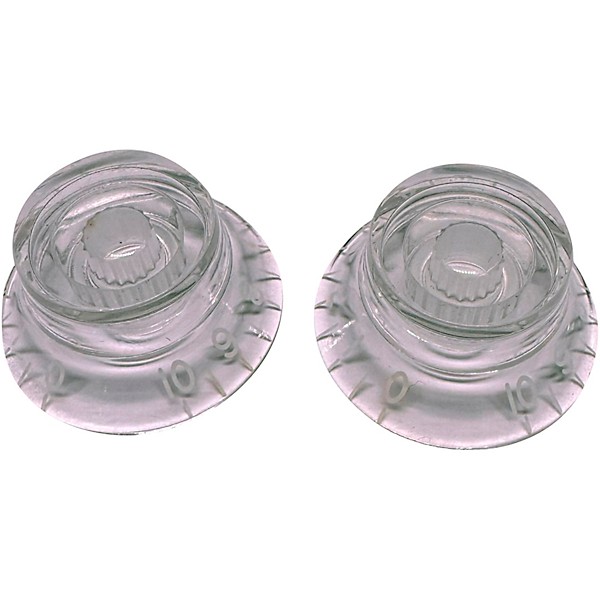 AxLabs Left Handed Bell Knob (White Lettering) - 2 Pack Clear