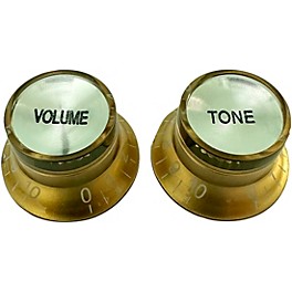 AxLabs Top Hat Knobs - Volume and Tone with White Letteri... AxLabs Top Hat Knobs - Volume and Tone with White Lettering Gold