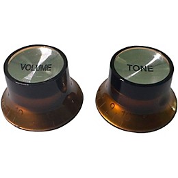 AxLabs Top Hat Knobs - Volume and Tone with White Lettering Aged Gold