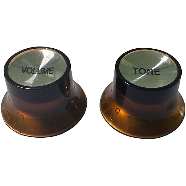 AxLabs Top Hat Knobs - Volume and Tone with White Lettering Aged Gold