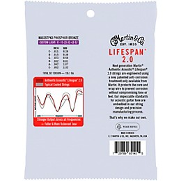 Martin Authentic Acoustic Lifespan 2.0 Custom Light Phosphor Bronze Guitar Strings 3-Pack 11 - 52