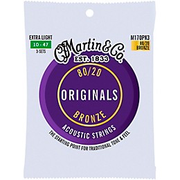 Martin Originals 80/20 Bronze 3-Pack Extra Light (10-47)