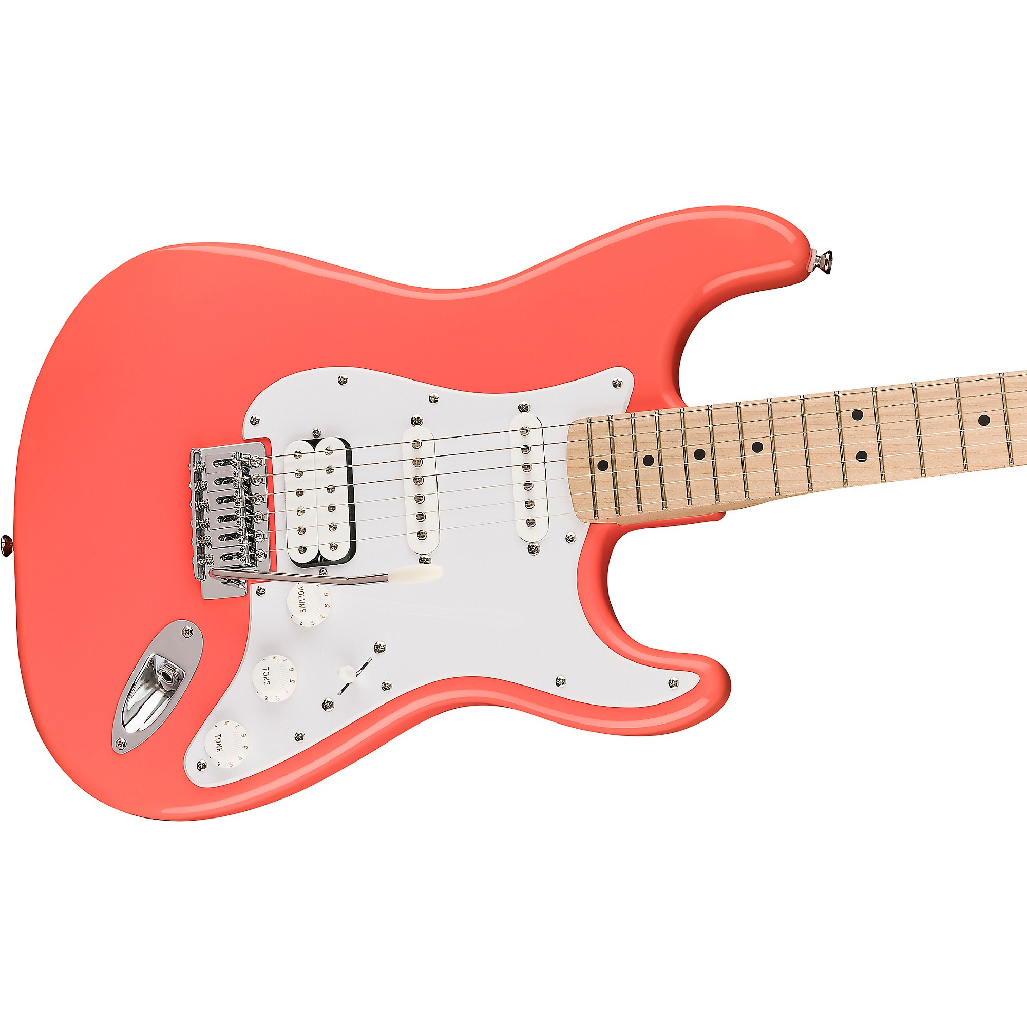 Squier by Fender Limited Edition Sonic Sonic® Stratocaster® elektrische gitaar HT, esdoorngreepbord, wit slagbord, schelproze