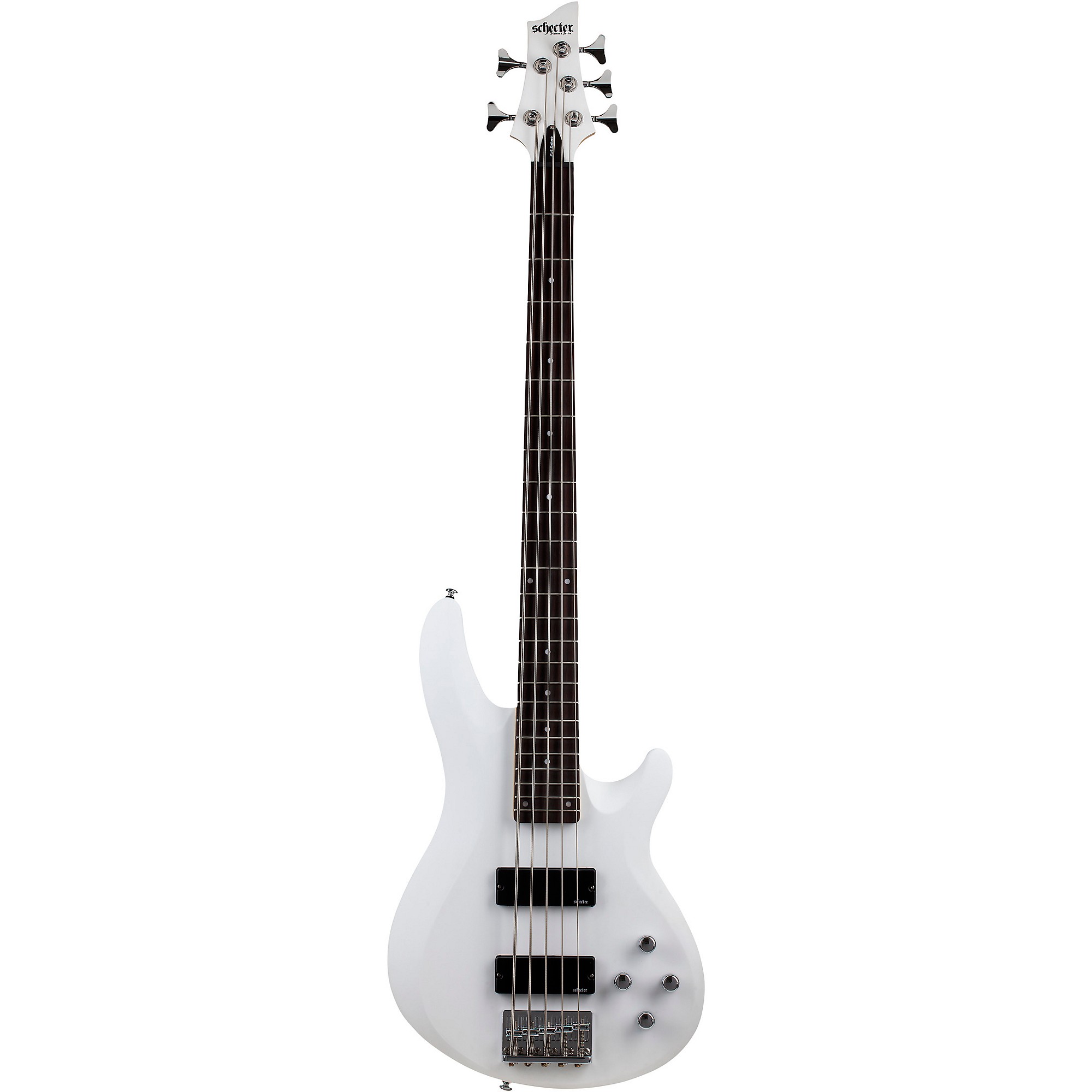 Schecter Guitar Research C-5 Deluxe Electric Bass Satin White