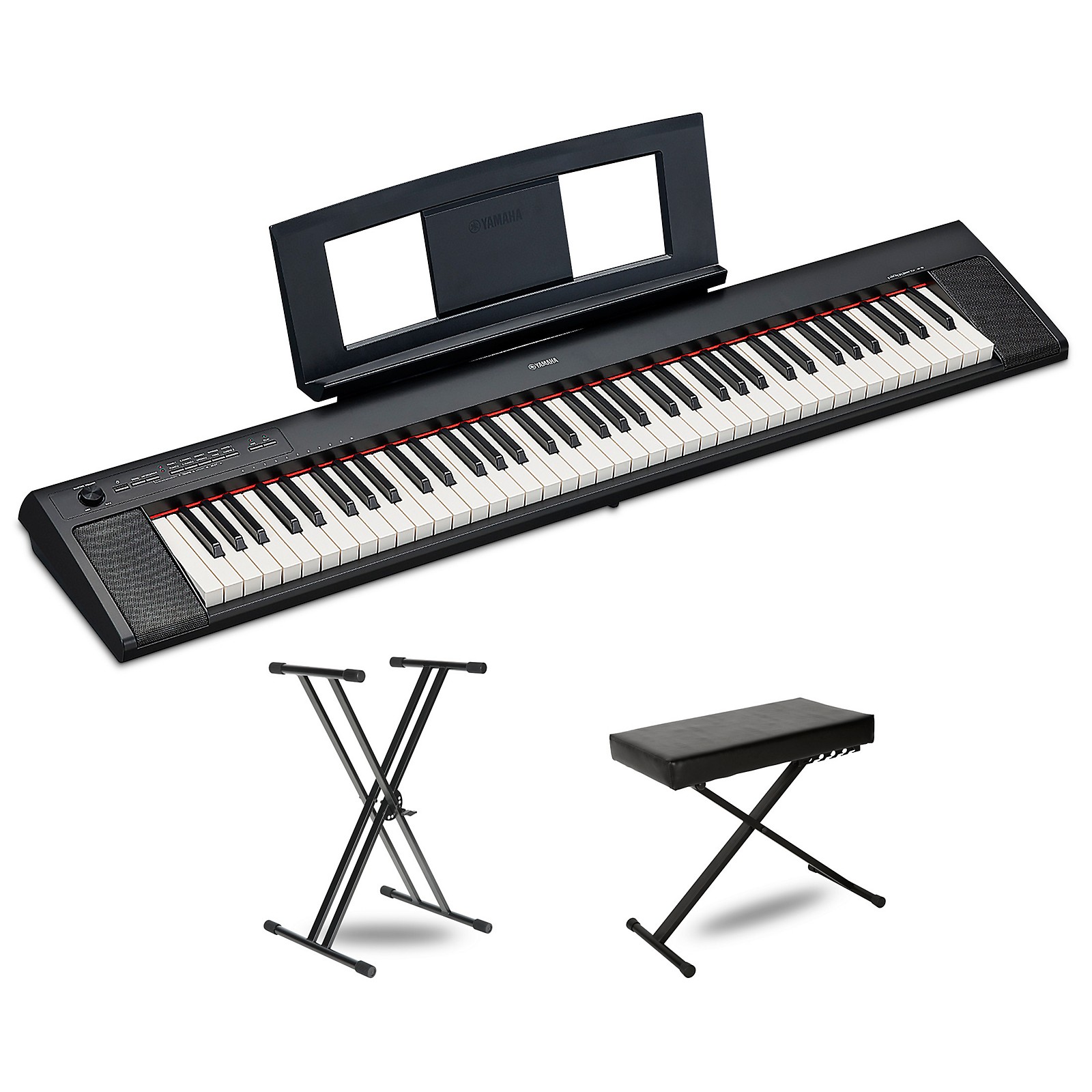 Yamaha Piaggero NP-32 Black Portable Keyboard With Power Adapter Essentials  Package
