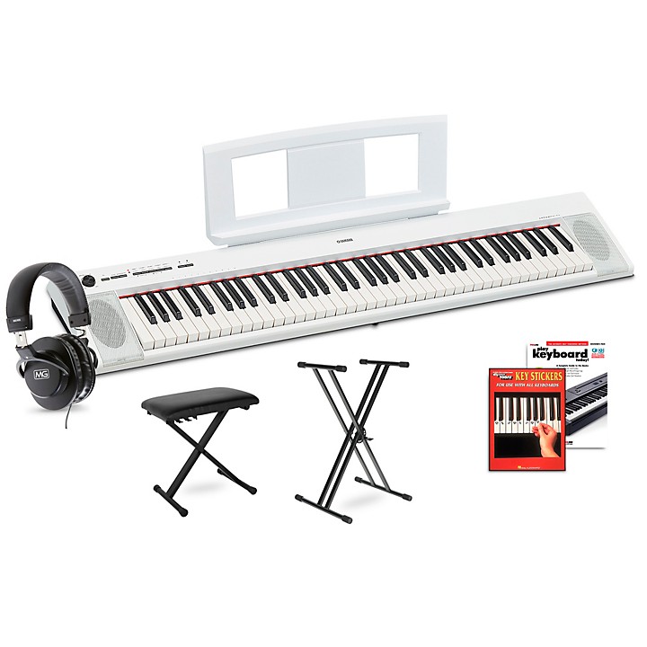 Yamaha Piaggero NP-32 White Portable Keyboard With Power Adapter