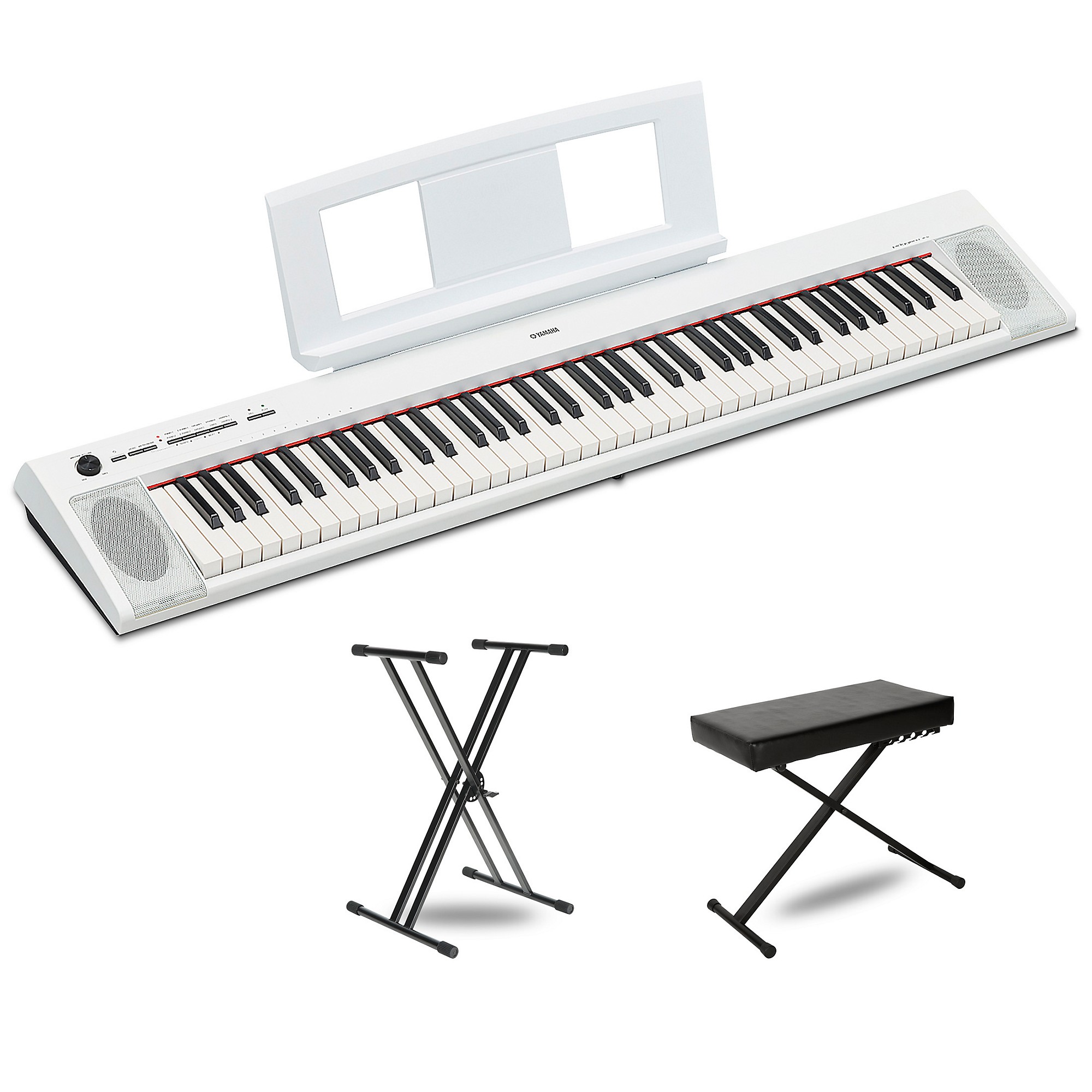 Yamaha Piaggero NP-32 White Portable Keyboard With Power Adapter Essentials  Package