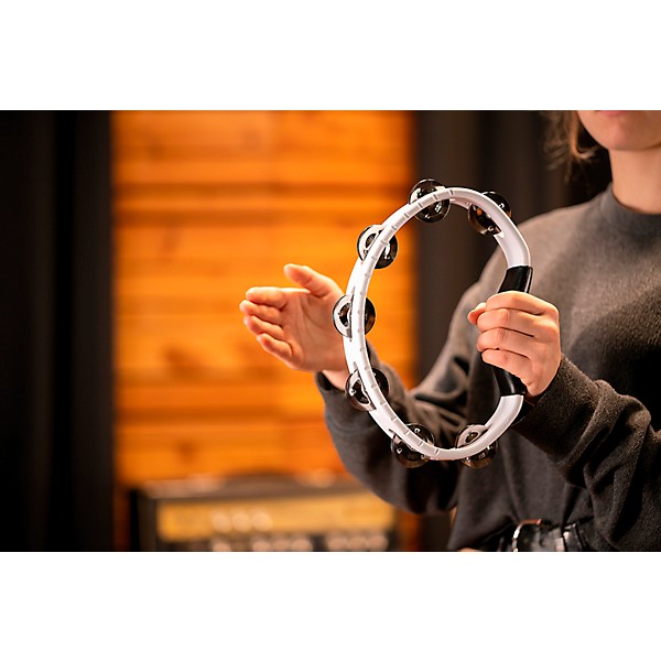 MEINL Headliner Series Molded ABS Tambourine, Single Row White