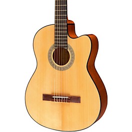 Open Box Lucero LC100CE Acoustic-Electric Cutaway Classical Guitar Level 1 Natural