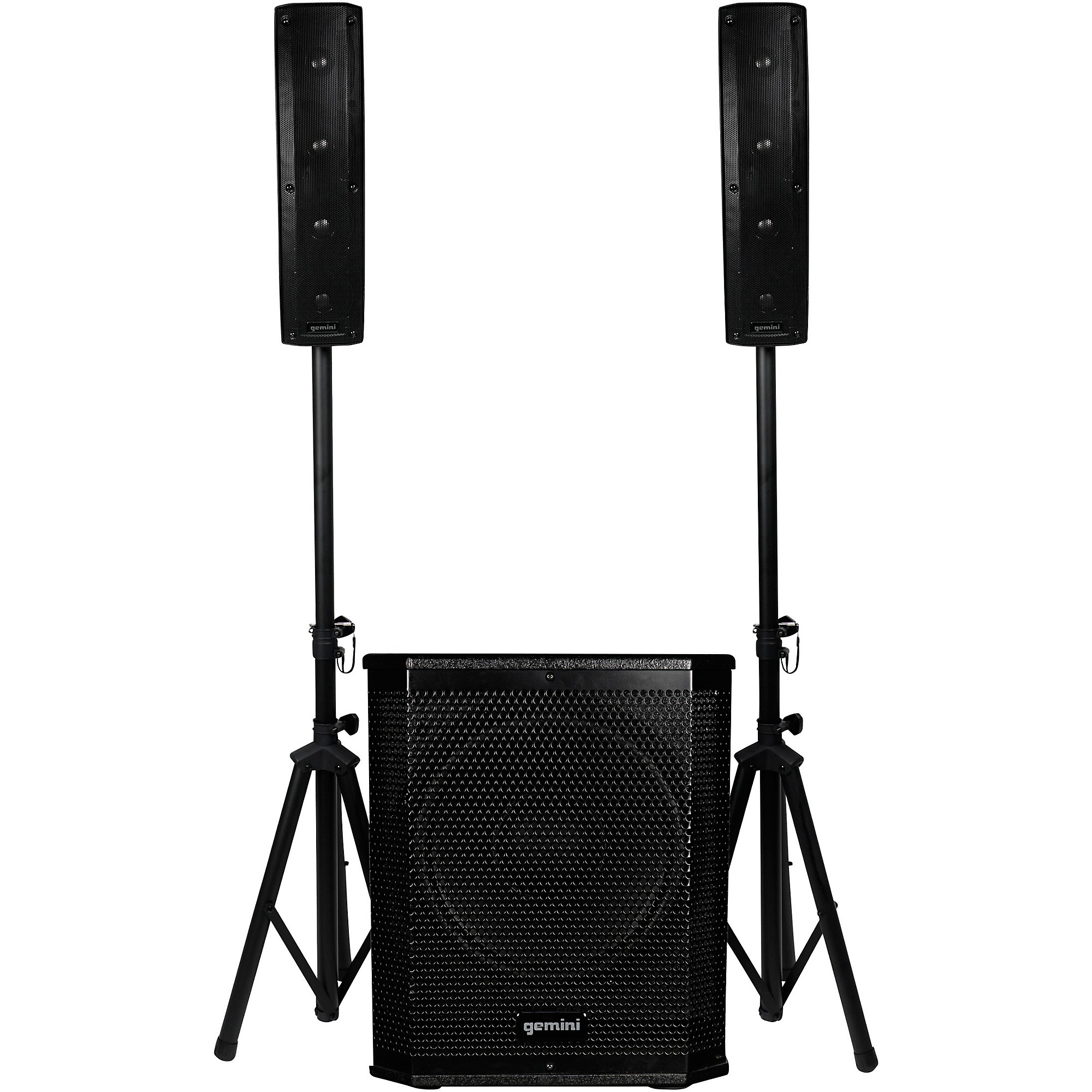 Gemini Lrx 1204 Portable Line Array Pa System With 12 In Subwoofer And Stands Guitar Center 2633