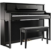 LX705 Premium Digital Upright Piano With Bench Charcoal Black