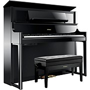 LX708 Premium Digital Upright Piano With Bench Polished Ebony