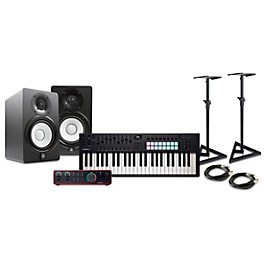 Novation Launchkey MK4 Keyboard Controller with Focusrite 2i2 USB Audio Interface and Yamaha HS5 5" Studio Monitor Pair Pa...