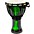 X8 Drums Lava Lamp Djembe, 7" Dark Green Multi Fade