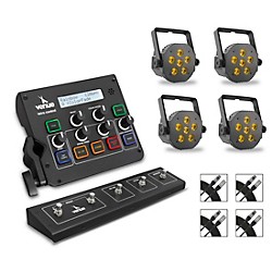 Lighting Package with Tetra Control DMX Controller, Tetra 6 Wash Lights, and DMX Cables