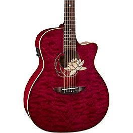 Luna Lotus Quilted Maple Acoustic-Electric Guitar