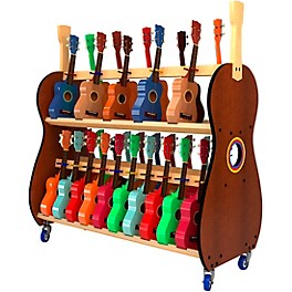 A&S Crafted Products The Band Room Mobile Soprano Ukulele Storage Rack for Classrooms