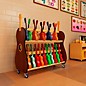 A&S Crafted Products The Band Room Mobile Soprano Ukulele Storage Rack for Classrooms