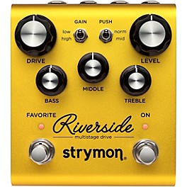 Strymon Riverside Multistage Overdrive Effects Pedal Yellow