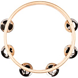 Nino Single Row Wood Tambourine, Natural 8 in.