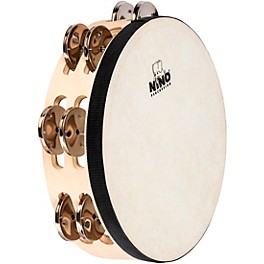 Nino Double Row Headed Wood Tambourine, Natural 8 in.