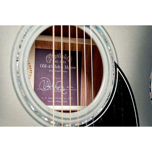 Martin Limited-Edition OM-45 John Mayer Signature Platinum Acoustic Guitar Gray Sunburst