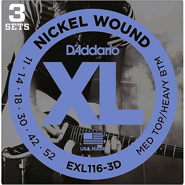 D Addario EXL116 3D Nickel Wound Medium Top Heavy Bottom Electric