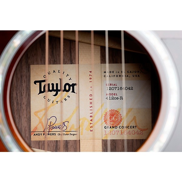 Taylor 412ce Grand Concert Acoustic-Electric Guitar Tobacco Sunburst