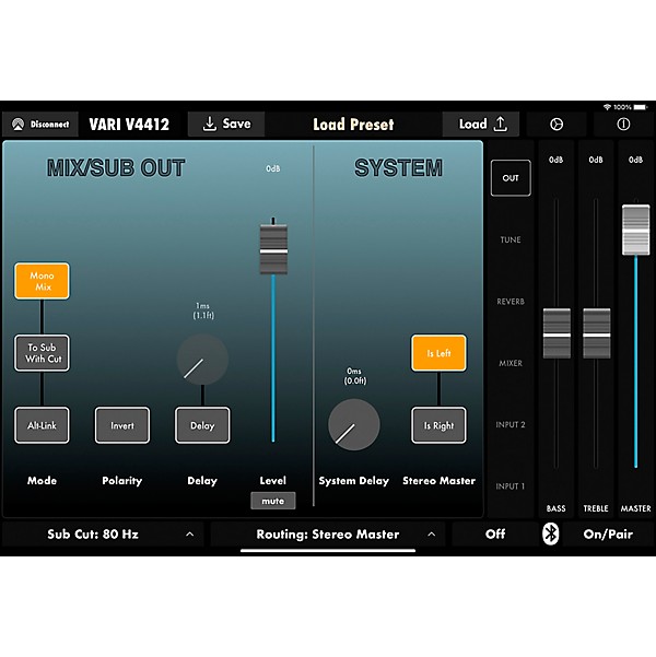 Harbinger VARI V4412 Powered 12" 2-Way Loudspeaker With Mixer, FX, App Control, Bluetooth, DSP and Smart Stereo