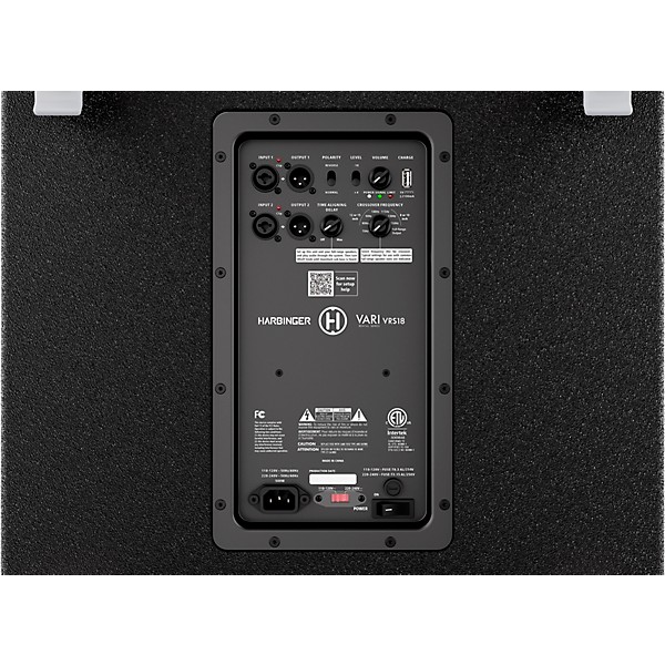 Harbinger VARI VRS18 18" Powered Subwoofer With DSP, Casters & Slip Cover