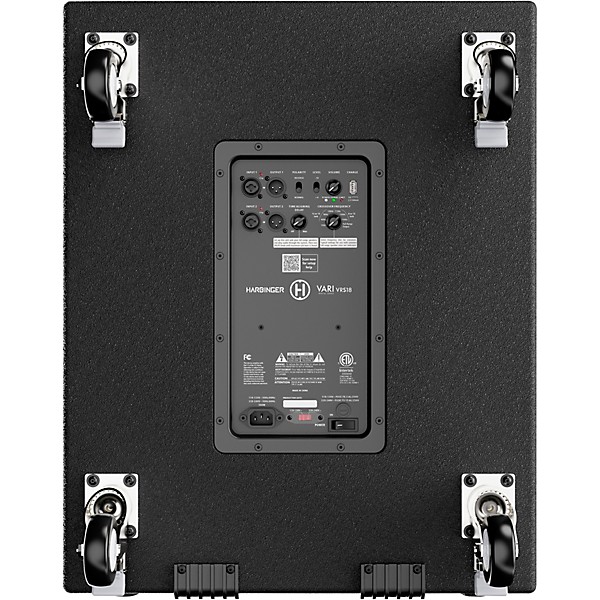 Harbinger VARI VRS18 18" Powered Subwoofer With DSP, Casters & Slip Cover