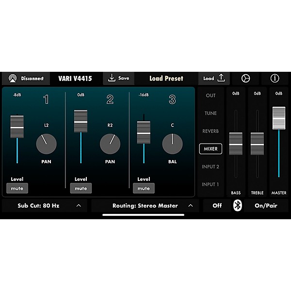 Harbinger VARI V4415 Powered 15" 2-Way Loudspeaker With Mixer, FX, App Control, Bluetooth, DSP and Smart Stereo