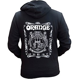 Orange Amplifiers Hoodie with Orange Logo and Crest Medium Black