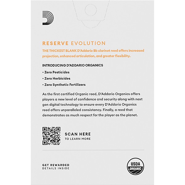 D'Addario Woodwinds Reserve Evolution, Bb Clarinet - Box of 10 4