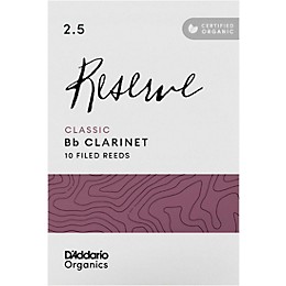 D'Addario Woodwinds Reserve Classic, Bb Clarinet Reed - Box of 10 2.5