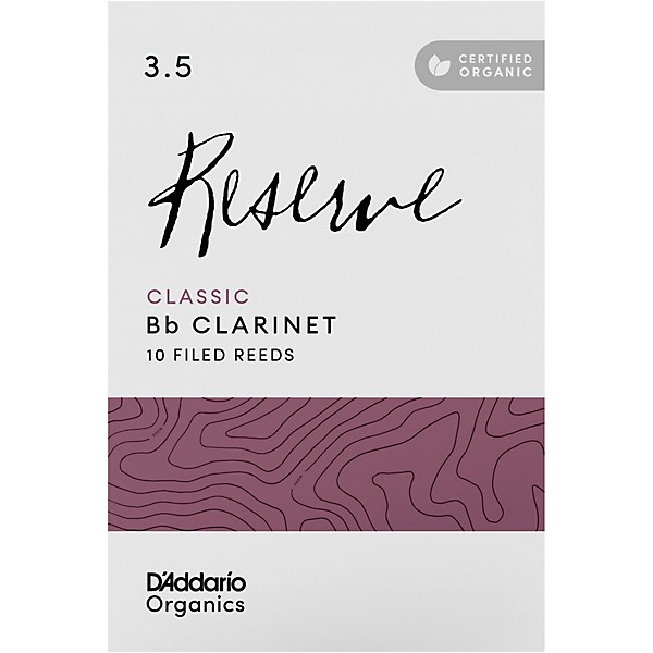D'Addario Woodwinds Reserve Classic, Bb Clarinet Reed - Box of 10 3.5