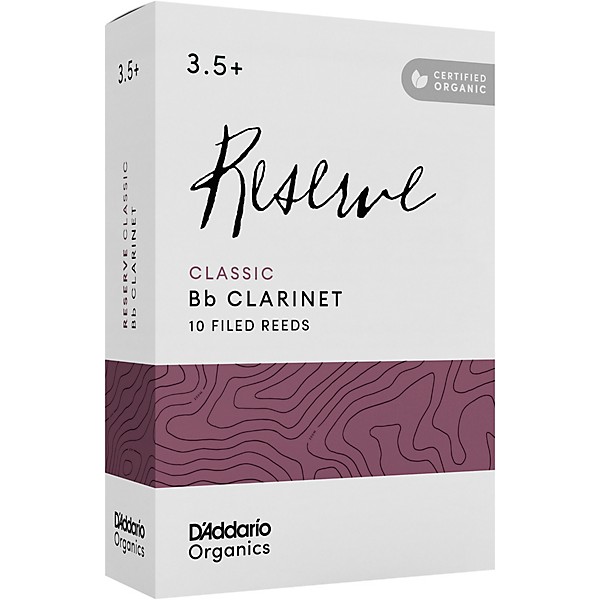 D'Addario Woodwinds Reserve Classic, Bb Clarinet Reed - Box of 10 3.5+