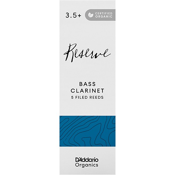 D'Addario Woodwinds Reserve, Bass Clarinet Reeds - Box of 5 3.5+