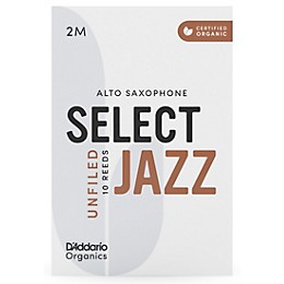 D'Addario Woodwinds Select Jazz Alto Saxophone Unfiled Organic Reeds Box of 10 2M