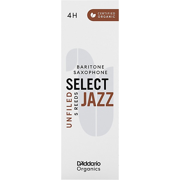 D'Addario Woodwinds Select Jazz, Baritone Saxophone - Unfiled,Box of 5 4H