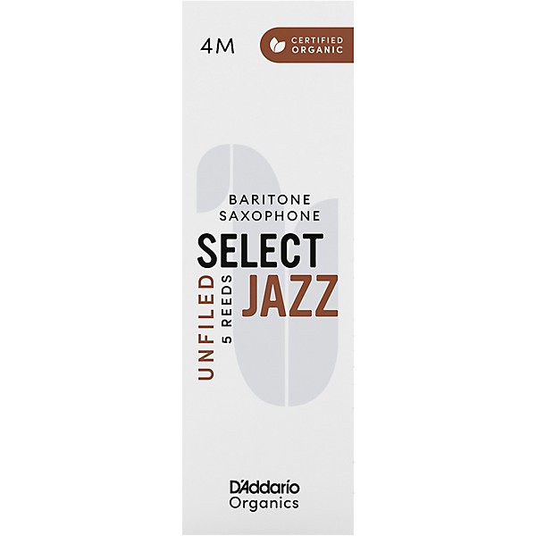 D'Addario Woodwinds Select Jazz, Baritone Saxophone - Unfiled,Box of 5 4M