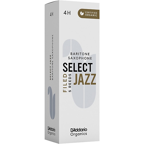 D'Addario Woodwinds Select Jazz, Baritone Saxophone - Filed,Box of 5 4H