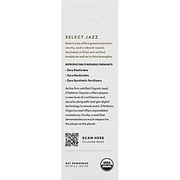 D'Addario Woodwinds Select Jazz, Baritone Saxophone - Filed,Box of 5 2S