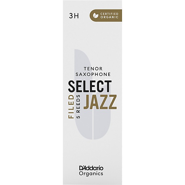 D'Addario Woodwinds Select Jazz, Tenor Saxophone Reeds - Filed,Box of 5 3H