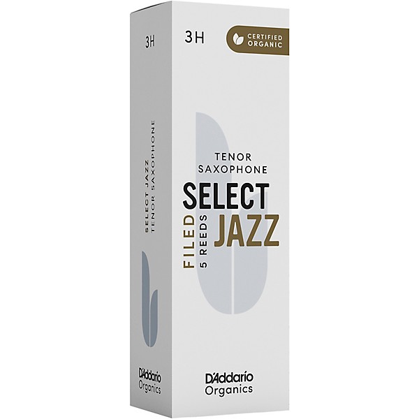 D'Addario Woodwinds Select Jazz, Tenor Saxophone Reeds - Filed,Box of 5 3H